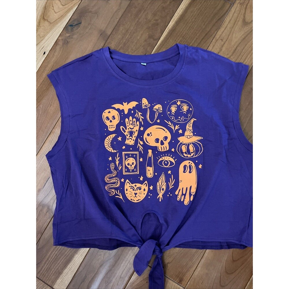 Halloween Cropped T Shirt Size Large